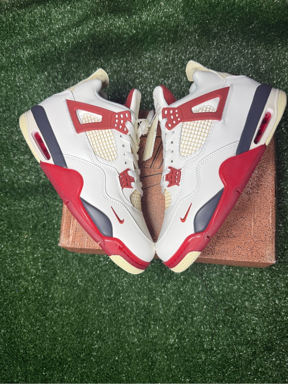 Nike Kids White and Red Retro-Style Sneakers